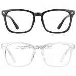 G QUEEN Fake Glasses UV400 Fashion Frame Vintage Retro Non Prescription Clear Lens Glasses Women Men PE2