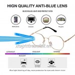 Hexagonal Glasses Blue Light Blocking Eyeglasses Polarised Clear Lens Metal Frame Stylish Unisex Computer Eyewear