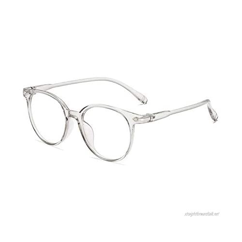 KINLOU Fake Glasses - Vintage Fashion Big Frame Oversized Round Glasses Decorative Glasses Clear Lens Eyeglasses for Women and Men