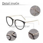 KINLOU Fashion Metal Frame Oval Glasses - Unisex Glasses Metal Frame Retro Clear Lens Vintage Geek Oversized Frame Eyelasses
