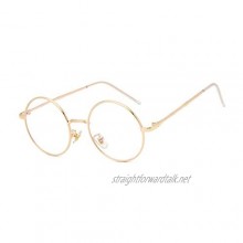 New retro glasses clear Round Metal Non-prescription Glasses Frame with Clear Lens
