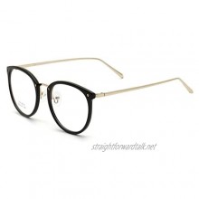 Simvey Vintage Inspired Eyeglasses Frame Oversized Round Circle Clear Lens Glasses