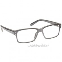 Solid Grey Near Short Sighted Distance Glasses Myopia Mens Womens Spring Hinges M45-G -2.50