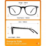 TIJN 2 Pack Oversized Blue Light Blocking Glasses Square Lightweight Computer Eyeglasses for Women Men Anti Eyestrain