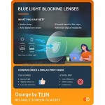 TIJN Blue Light Blocking Glasses Clear Round Computer Glasses Anti Eyestrain Headache for Women and Men