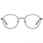 TIJN Unisex Vintage Round Eyeglasses with Blue Light Filter Lenses Lightweight Metal Frame Computer Glasses