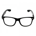 Vintage Retro Black Frame Clear Lens Geek Nerd Glasses