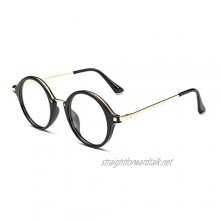 XWGlory Vintage Clear Lens Glasses Simple Metal Frames Round Circle Eyeglasses