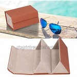 2-slot Sunglass Case Sunglasses Organizer Holder for Travel Glasses Collector 2.5x6.3x2.2in(Brown)