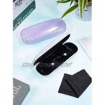3 Pieces Hard Shell Glasses Cases Eyeglasses Sunglasses Case with Eyeglass Cleaning Cloth