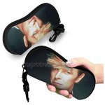 David Bowie Eyeglasses Case Scratch-Resisted Portable Travel Sunglasses Holder Clamshell Lightweight Glasses Protective Shell Holder With Hook Clip For Unisex