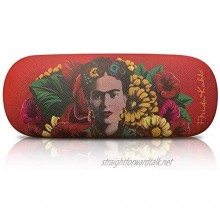 Frida Glasses & Sunglasses Case For Women Hard Shell - includes a Cleaning Cloth Colourful & Funky Design Red/Turquoise