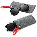 Hifot Soft Eyeglasses Case 3 Pack Felt Portable Travel Slip In Eyeglasses Case Soft Sunglasses Case Pouch Holder