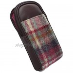 Mala Leather ABERTWEED Collection Leather & Tweed Spectacles Case 572 40 Plum