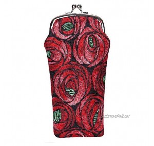 Signare Tapestry Glasses Case for Women Eyeglass Case with Floral Design