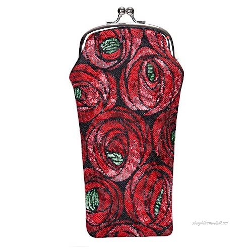 Signare Tapestry Glasses Case for Women Eyeglass Case with Floral Design