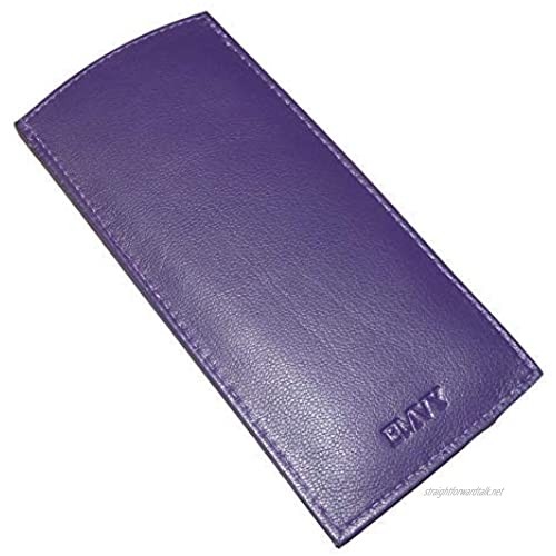 Slim Soft Leather Glasses case by Love Emvy- Slip in Sleeve (Purple)