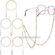 6 Pieces Beaded Eyeglass Chains Eyeglasses Strap Holder Face Covering Lanyard Beaded Eyewear Retainer Sunglasses Strap Reading Glasses Cords Lanyards for Women