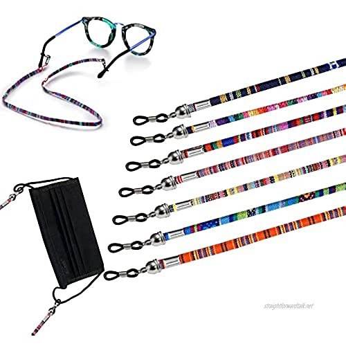 Androxeda Eyeglasses Strap Eyewear Retainer 7 Pack Sunglasses Reading Glasses Holder Strap Spectacles Chain Lanyard Cord