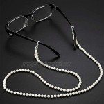 Beaded Eyeglasses Strap 2Pcs Handmade Sunglass Chain Rope Spectacles Cord Glasses Holder White and Pink