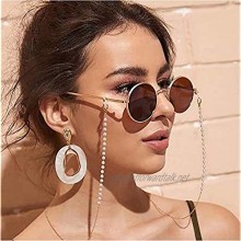 Cathercing Glass Chains Pearls Women Glass Necklace Chains Reading Glass Holder Strap Glasses Cord Retainer Lanyards for Women Elderly Anti Slip Eyewear Chain