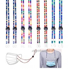 Colorful Neck Lanyard 8 PCS Adjustable Lanyard Neck Strap Anti-Lost Badge Key Necklace Lanyard Strap Chain Windproof Rope Lanyard Extender for Kids Men and Women Ear Pain Relief.