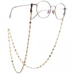 cooltime Letter O Eyeglass Chain Holder Eyewear Accessories for Men Women (gold1-black Rubber)
