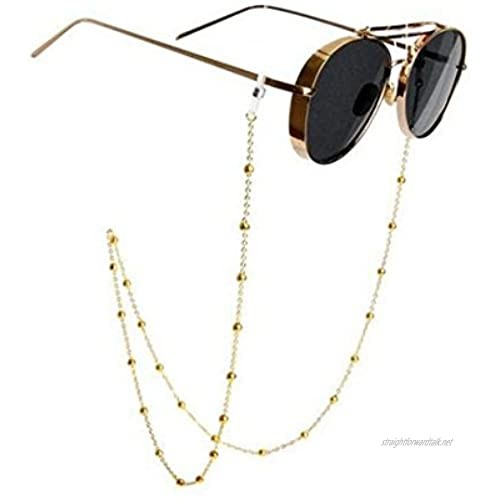 echo-ove Eyeglass Chain Beaded Stainless Steel Sunglasses Cord Neck Strap String Rope Holder Eyewear Retainer For Women 78cm