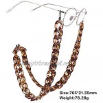 EUEAVAN Leopard Stripe Fashion Twist Link Acrylic Eyeglass Chain Marble Texture Sunglasses Holder Eyewear Retainer Strap for Women