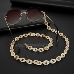 EUEAVAN Mask Chain Acrylic Eyeglass Chain Sunglasses Holder for Women Fashion Eyewear Retainer Strap Necklace glasses(white brown)