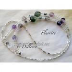 ~ FLUORITE ~ GEMSTONE -BEAUTIFUL HAND CRAFTED BEADED SPECTACLE CHAIN GLASSES HOLDER
