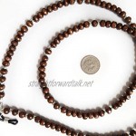 Glasses Chain - Wooden beaded spectacle cord - Brown - Eyeglasses strap/holder - 30 inches