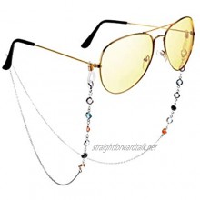 GOTH Perhk 2 Pieces Glasses Chain Eyeglass Chains Sunglasses Necklace Spectacle Chains for Women