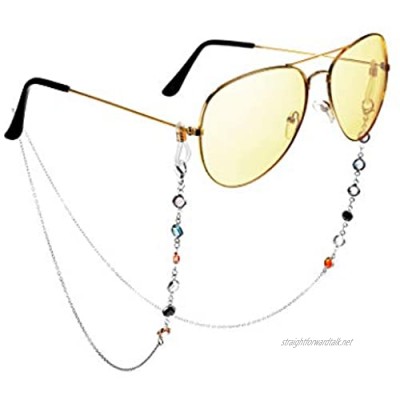 GOTH Perhk 2 Pieces Glasses Chain Eyeglass Chains Sunglasses Necklace Spectacle Chains for Women