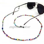 Happyyami Glass Chain Holder Beaded Eyeglass Strap Sunglasses Chain for Women Glass String Holder