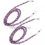 Healifty 2pcs Eye Glasses String Holder Chain Colorful Eyeglass Lanyards Straps Cords for Men and Women Glasses Holders Necklace Around Neck Purple