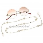 IYOU Fashion Gold Glasses Chain Chic Pearls Eyeglasses Chain Sunglasses Strap Alloy Anti-lost Eyewear Lanyard Street Shot Travel Eyeglass Accessories for Women and Girls