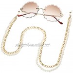 IYOU Fashion Gold Sunglasses Chains Pearl Layered Eyeglasses Chain Anti-lost Street Shot Eyeglass Accessories Spectacle Chain Glasses Cord for Women and Girls