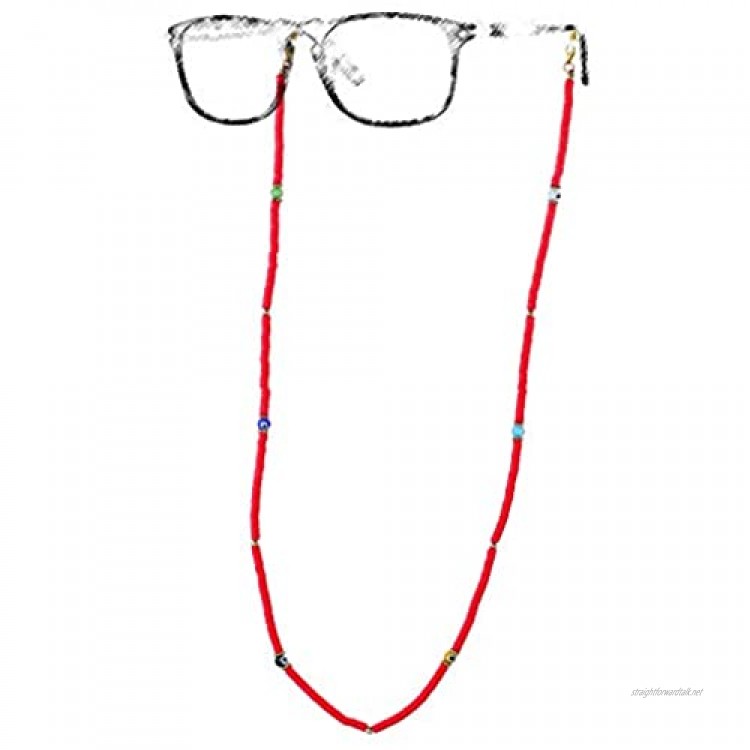 KANYEE Evel Eye Sonnenbrille Lanyard Brille Gurt Kettenschnüre Gummi Perlen Kleiderbügel Handliche Gesichtsabdeckung Halteschnur Zum Halten um den Hals