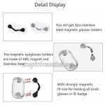 Magnetic Eyeglass Holder LANMOK 2pcs Stainless Steel Magnetic Glasses Holders ID Badge Holder Eyewear Hook Attaches to All Clothing