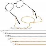 Phoetya Eyeglasses Chain 6 Pieces Eyewear Strap Cord Retainer Sunglass Neck Strap Holder with 12 Pieces Silicone Anti-slip Rings