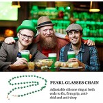 PRETYZOOM Beads Glasses Strap Clover Leaf Face Protection Lanyard Glasses Chain St. Patricks Day Necklace Mouth Guard Rope Chain Napkin Chain Gifts for Sunglasses ID Cards ID Holder Green