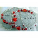 ~RED HEARTS~ BEADED GLASSES SPECTACLES CHAIN EYEGLASS HOLDER.UK HANDCRAFTED. FREE UK POSTAGE