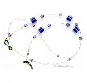~REGAL PURPLE~CRYSTAL BEADED GLASS SPECTACLES CHAIN GLASSES CHAIN EYEGLASS HOLDER.UK HANDCRAFTED.
