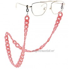 Sethain Sunglasses Holder Strap Leopard Print Acrylic Twist Link Glasses Chain Face Covering Chains Eyewear Retainer Spectacles Straps Eyeglasses String for Women and Men (Pink)
