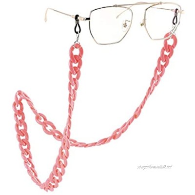 Sethain Sunglasses Holder Strap Leopard Print Acrylic Twist Link Glasses Chain Face Covering Chains Eyewear Retainer Spectacles Straps Eyeglasses String for Women and Men (Pink)