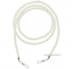 SGerste White Beads Pearl Glasses Chain Necklace Retainer String Cord for Women Lady Girls Eyewear Eyeglass Sunglasses ADJUSTABLE ANTI SLIP White