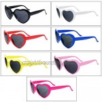 somubi Love Shaped Sunglasses For Women Man Vintage Cat Eye Mod Style Retro Glasses Heart Effect Diffraction Glasses Light Changing Eyewear 7 Colors