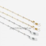 Stainless Steel Eyeglass Chain 2 Pieces Sunglasses Lanyard Strap Reading Glasses Chains for Men Women(Gold+Silver)