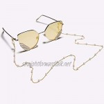 Stainless Steel Eyeglass Chain 2 Pieces Sunglasses Lanyard Strap Reading Glasses Chains for Men Women(Gold+Silver)